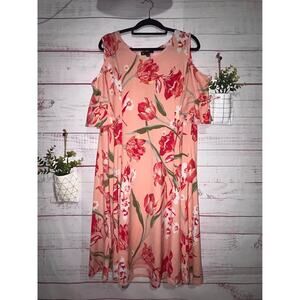 N Touch Women’s Floral Cold Shoulder Dress XL